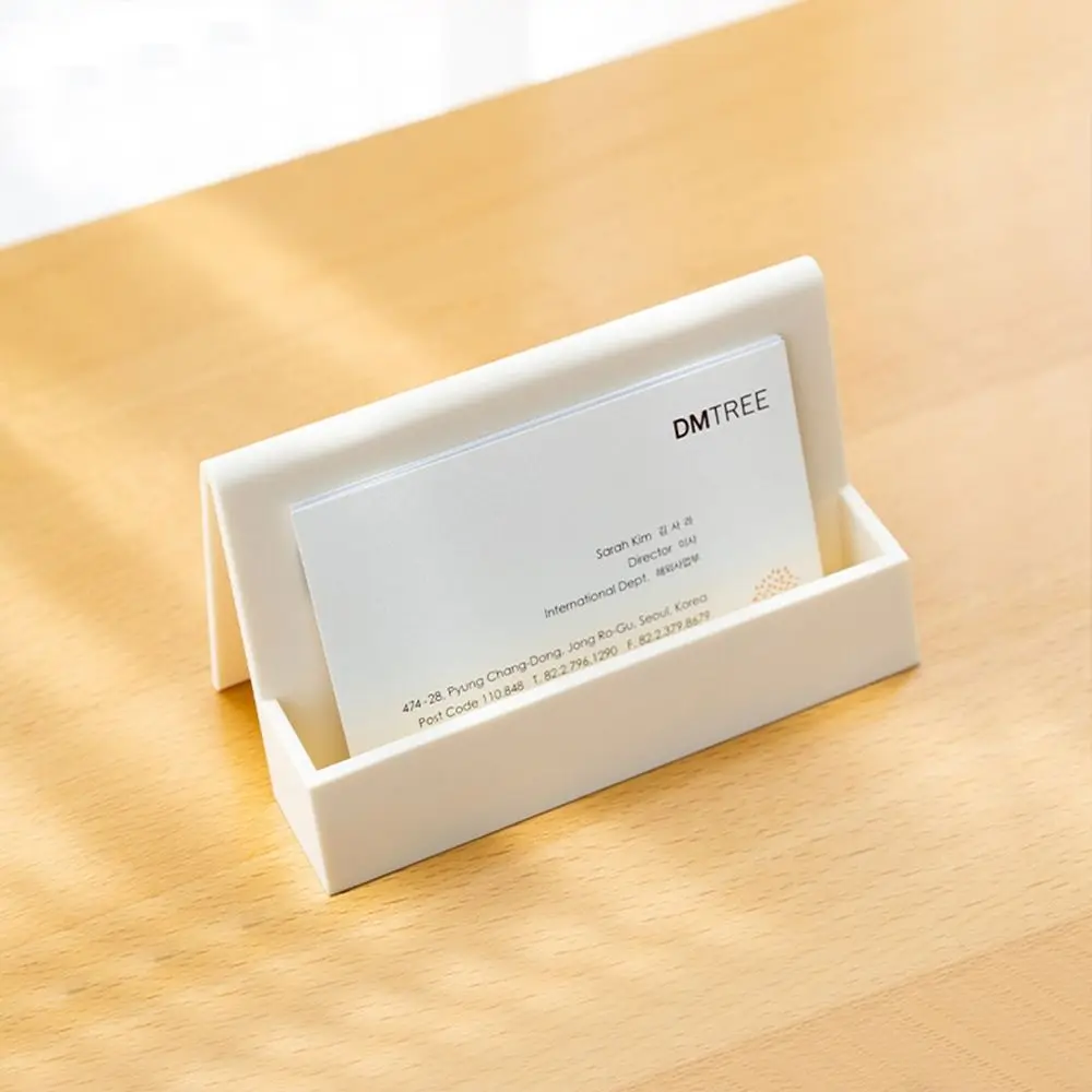 Simple Non-slip Business Card Holder Inclined Durable Desktop Storage Box Plastic Cards Display Box Office Supplies
