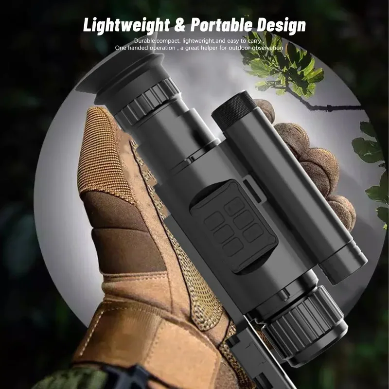 Night Vision Hunting Scope Goggles Monocular 200-400M Camera Support Photo & Video,50mm Lens,940nm IR,Metal Body