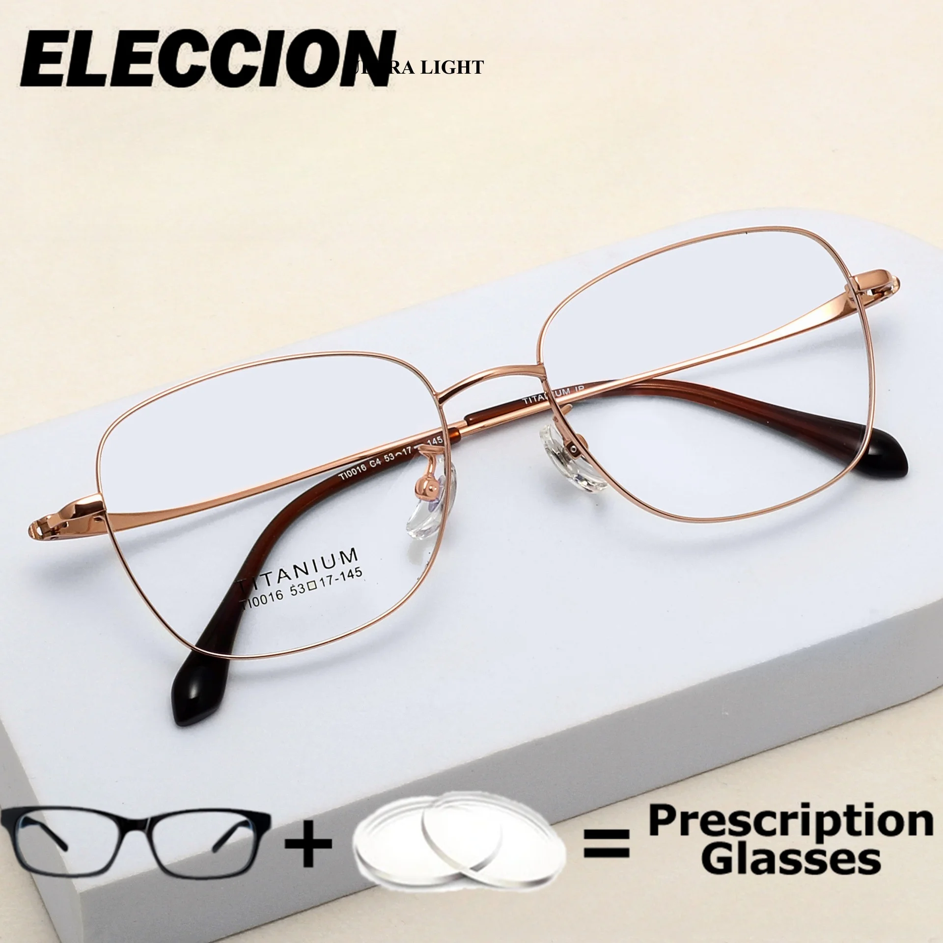 

ELECCION Prescription Glasses Presbyopia Myopia Ultra Light Pure Titanium Women Men Flexible Optical Eyewear Multifocal