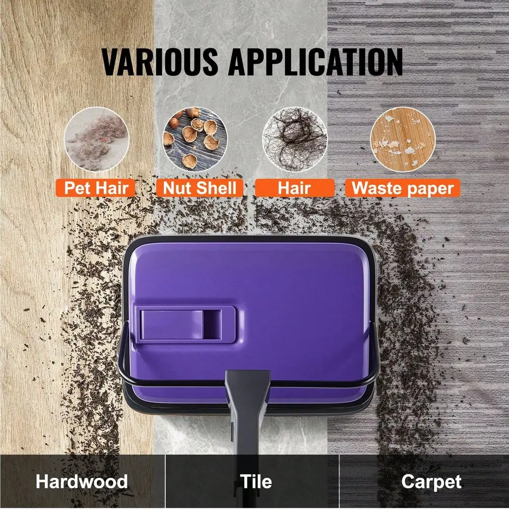 

Sweeper Manual, Floor Sweeper With 300 Ml Dustbin Capacity Easy To Empty, 6.7 Inch Cleaning Width For Home Office Carpets Pet H