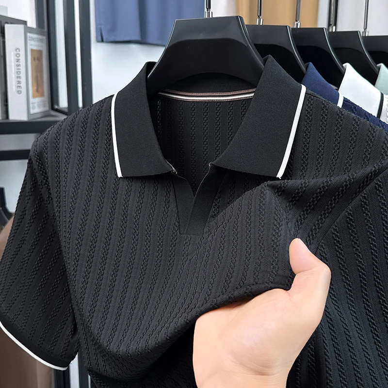 เสื้อโปโลแขนสั้นคุณภาพสูงสำหรั - Men'S Fashion V Neck T Shirts บทวิจารณ์และราคา