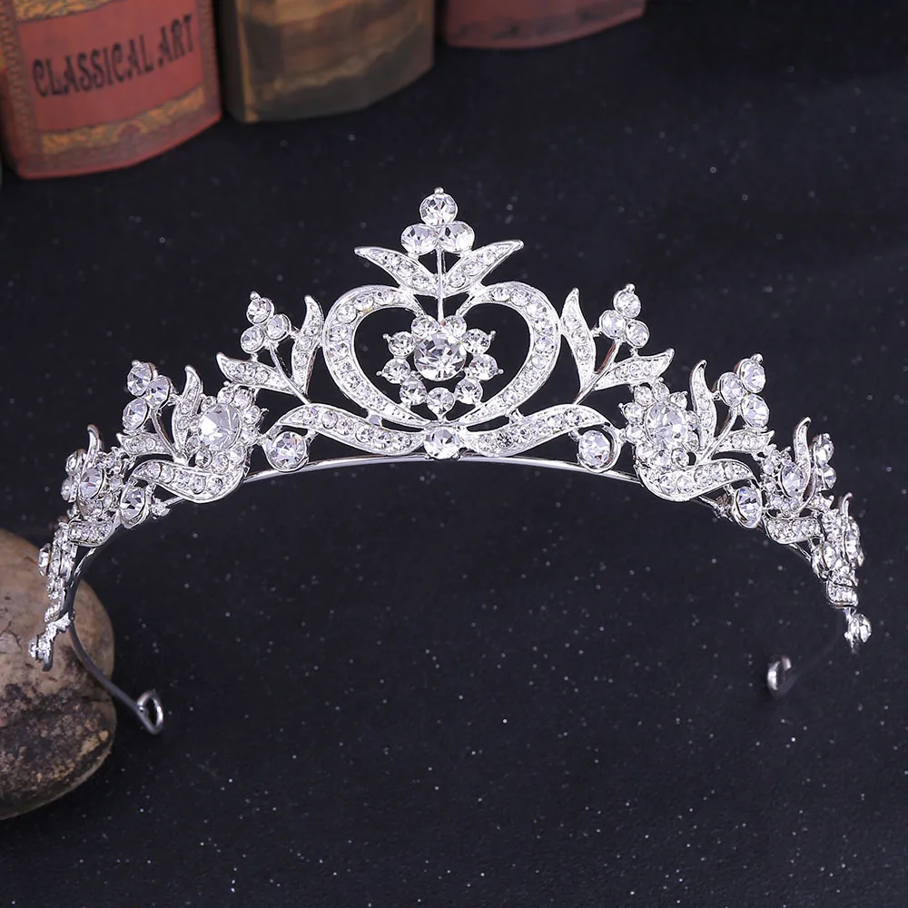 Fashion Crystal Rhinestone Bridal Crowns Princess Queen Tiaras Diadems For Women Bride Wedding Hair Accessories Party Gift