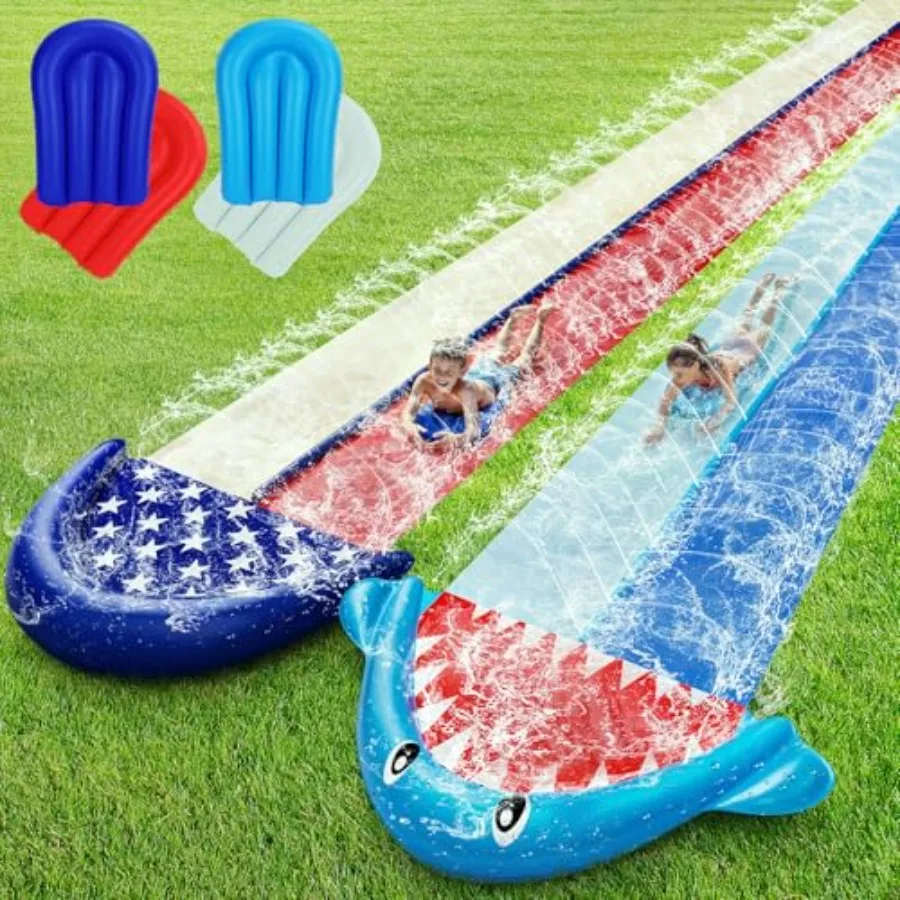 

TOY Life Giant Water Slides for 20Ft Waterslide Backyards Lawn with 2 Bodyboards 2 Lane Slip Splash and Slide Summer Toys with