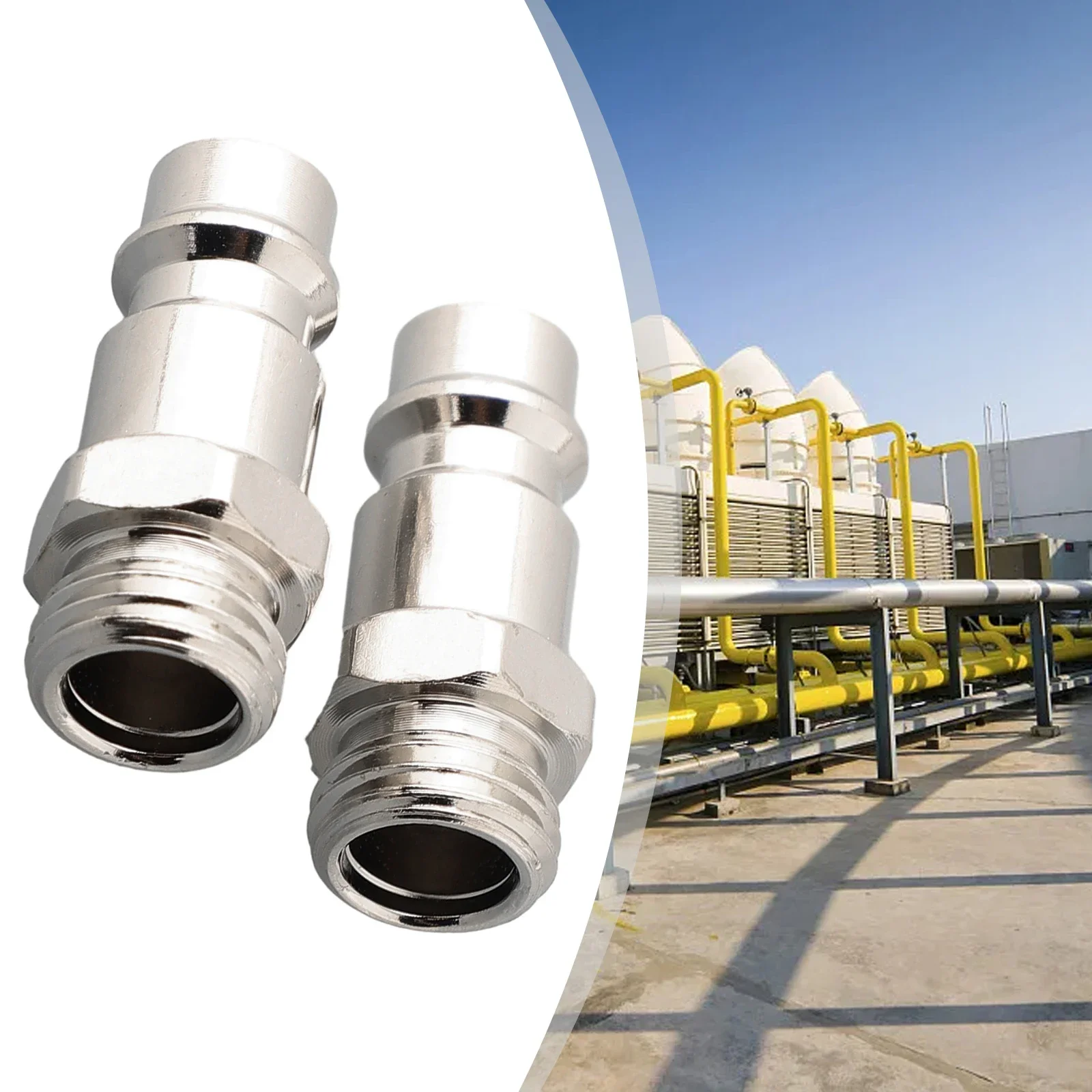 Release Fitting Euro Male Connector Coupler Euro Compressed Quick Release Male Part Air Compressor 2pcs Tool Part