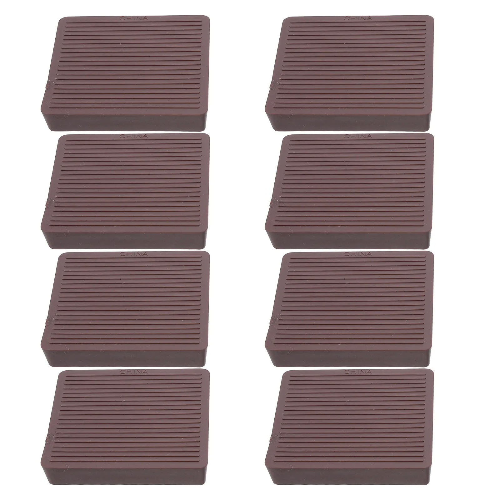 8Pcs Square Rubber Furniture Caster Cups Anti Slip Floor Protectors Sofa Chair Bed Couch Table Piano Cabinet Pads