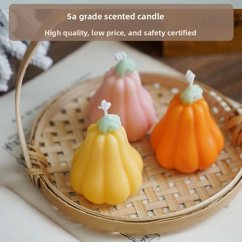 Vela Aromática de Calabaza de Halloween Hecha a Mano, Vela de Aromaterapia de Lujo para Crear Ambiente, Recuerdo de Fiesta, Decoración de Mesa para el Hogar, Regalo