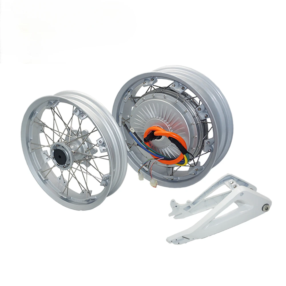 

273 8KW V3 120kph Spoke Hub Motor with 17x4.5inch Moped Wheel Rim with 17x3.0inch Front Wheel and Swingarm for E-Motorcycle