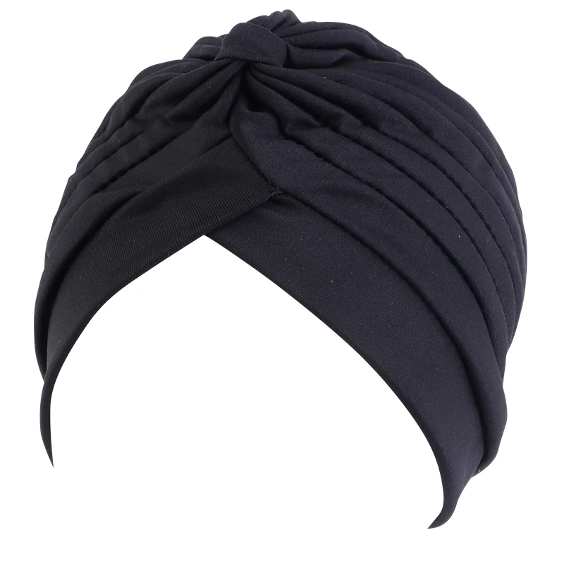 New Knotted Ruffle Turban Ladies Soft Headscarf Casual Streetwear Female Muslim Hijab Indian Hats Cancer Chemo Cap Turbante