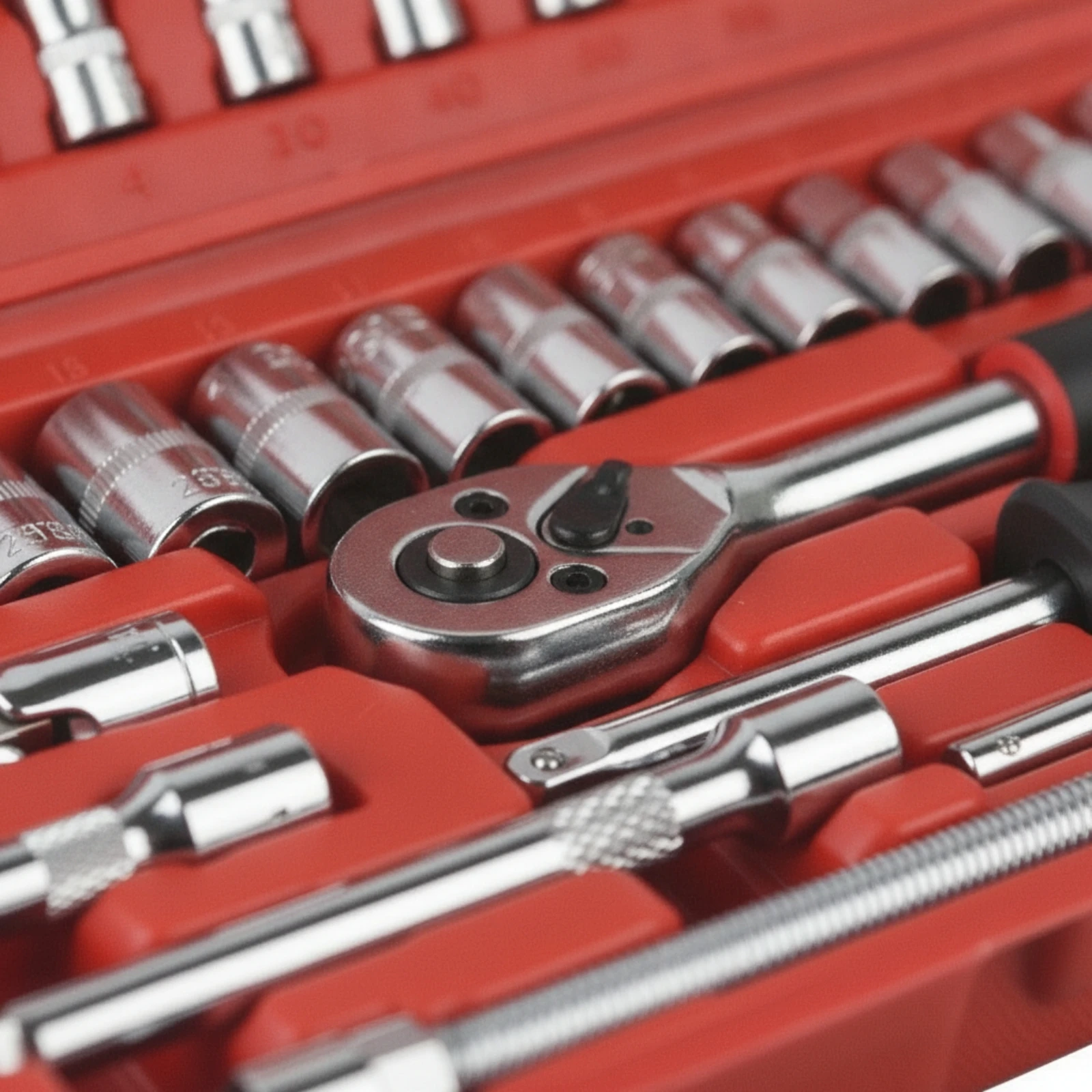46 Pieces Ratchet Socket Wrench Toolkit Organized Socket Wrench Set with Case Ratchet Set with Case Portable Hand Tools Complete