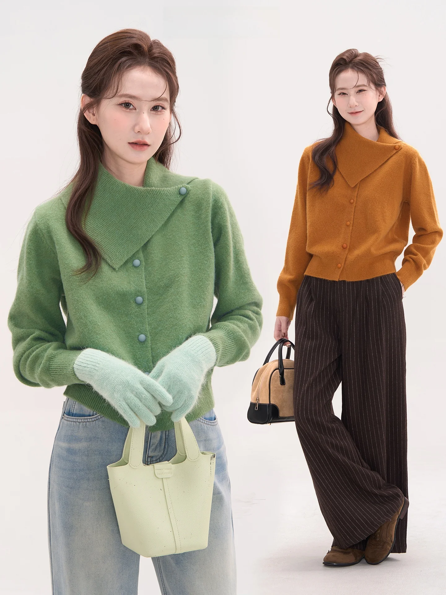 

Asymmetric Knitted Cardigan Sweater Women's Autumn Winter Faion Design Sense Heme Star Moon Night Talk Window Display