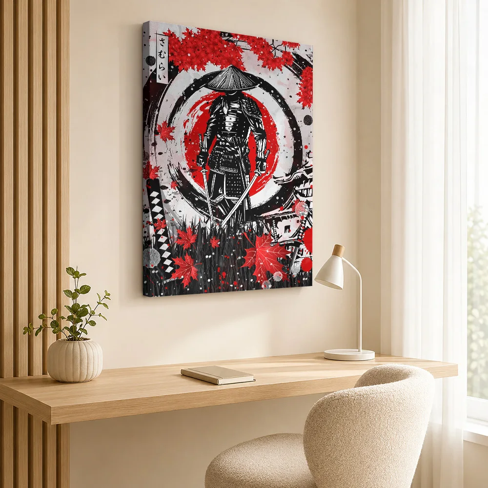 Samurai Warrior Canvas Poster Personalized Japanese Inspired Wall Paintings Decoration for Bedroom Ready to Hang Gift for Fans