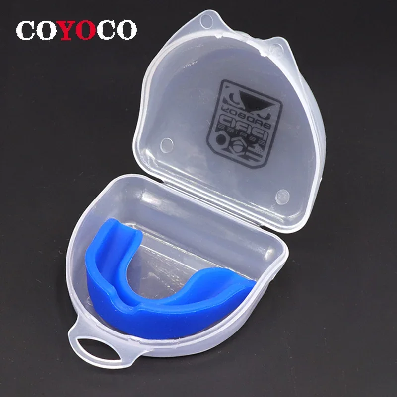 1 Pcs Sports Tooth Protector Silicone Braces  Boxing Mouth Guard  Taekwondo Anti-wear Free Shaping Mouthguard Red Crank set bike