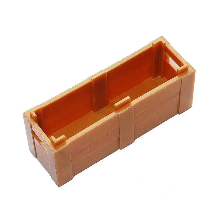 WW2 Army Self Defense Long Wooden Box Military Weapon Box 2x6 Building Blocks Accessories Pack Battlefield Bunkers