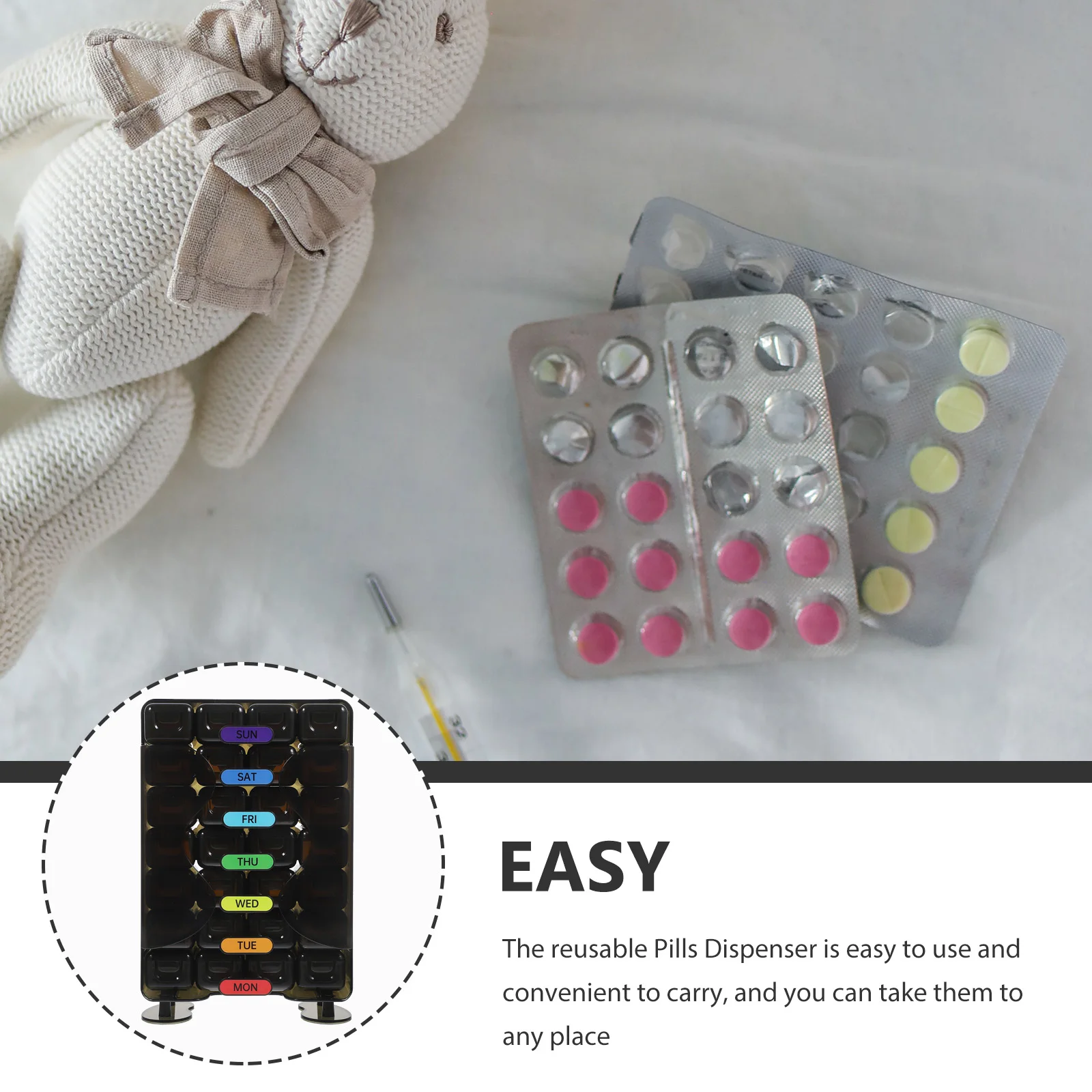 

28 Grids Pill ganizer Reusable Portable Medicine Case 7 Days Pills Box Household Plastic Storage