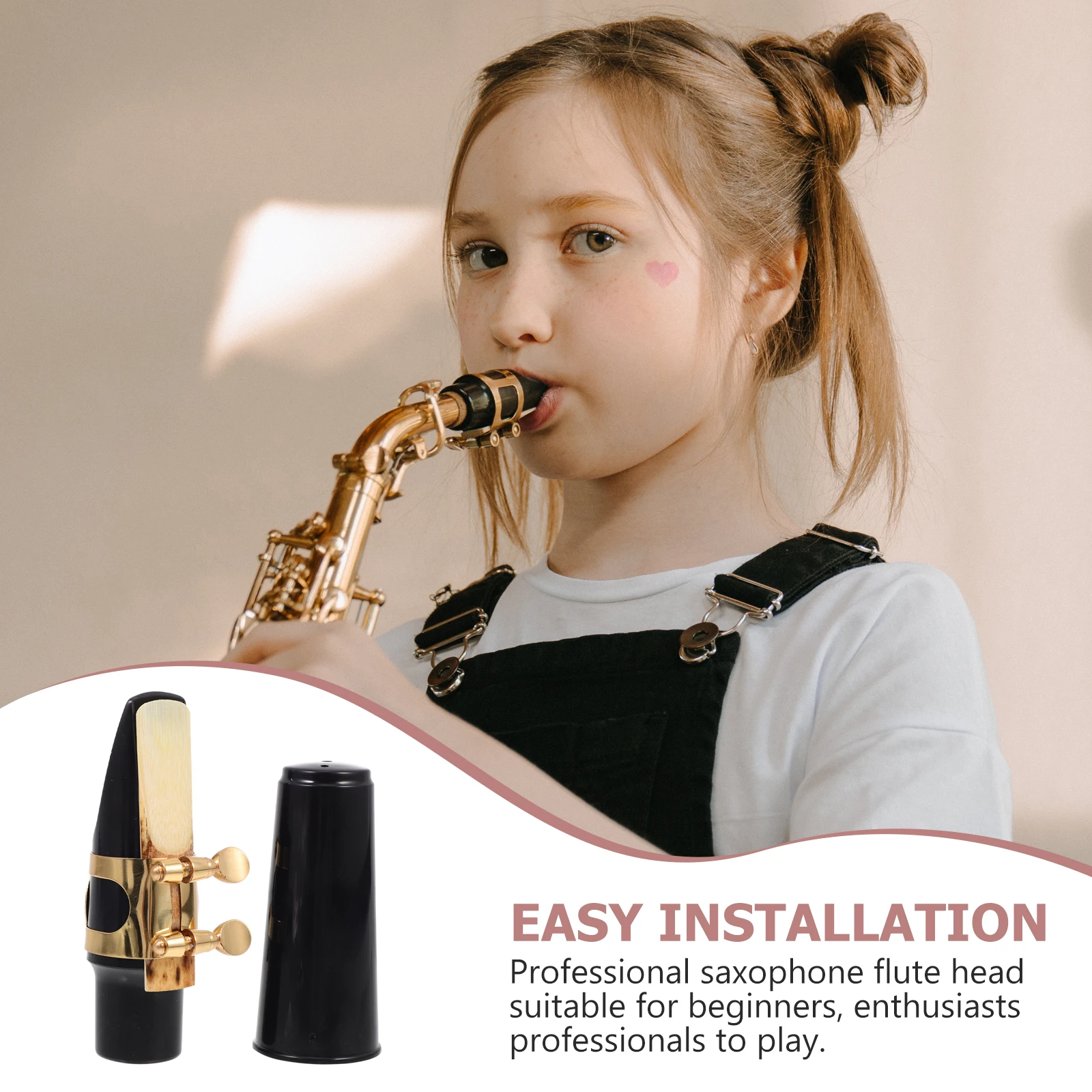 

Saxophone Accessories Alto Sax Mouthpiece Kit Multipurpose Plastic Protective Cap Replacement Lightweight Portable Durability