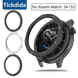 Metal Bezel Ring Case For Xiaomi Watch S4 S3 Protector with film Watch Case Cover For Watch Bezel Shell S3 S4 eSIM Accessories