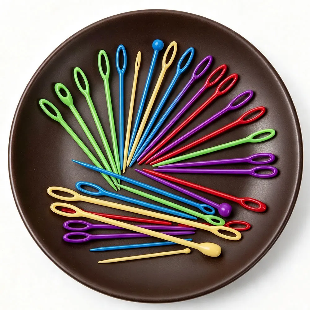 100PCS Plastic Sewing Needles Large Eye Yarn Lacing Weaving Needle Embroidery Safety Needles for Kids DIY Sewing Handmade Crafts