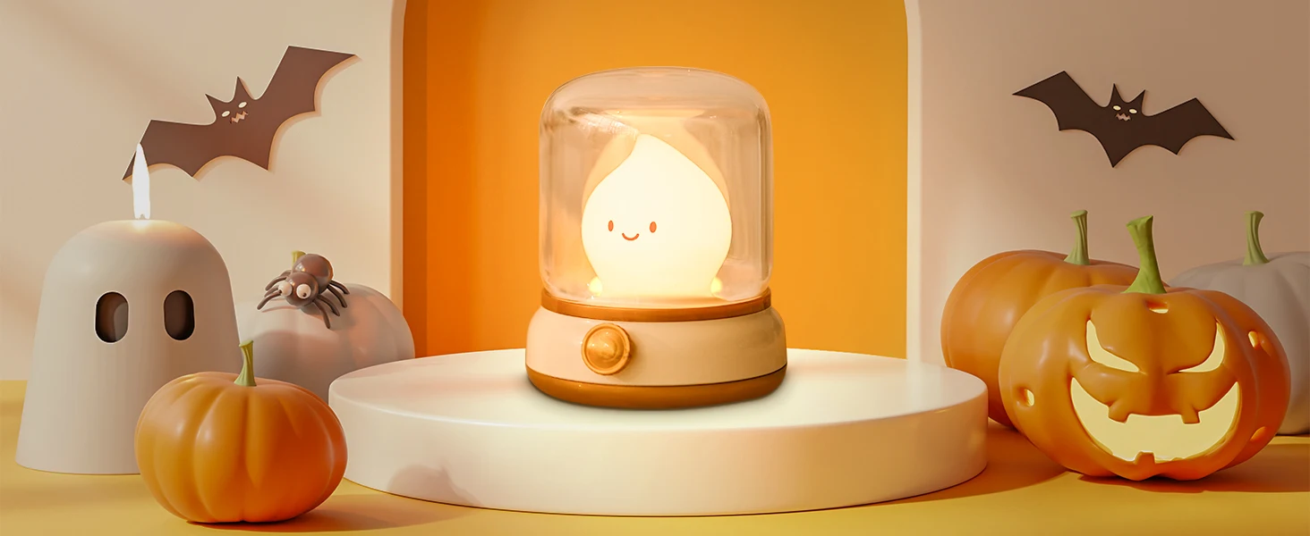Candle Night Light Cute Flame Lamp Desktop LED Decorative Light USB Rechargeable Night Light Bedroom Creative Children's Gift