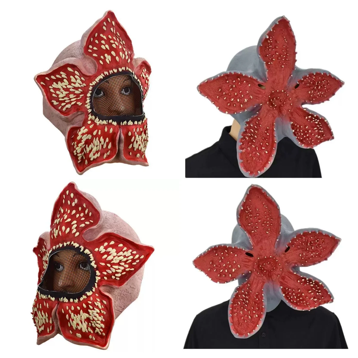 Máscara de látex Demogorgon, máscaras de cara completa de monstruo de película extraño, máscaras de terror realistas para Halloween, máscaras de fiesta de Terror, accesorios de Cosplay
