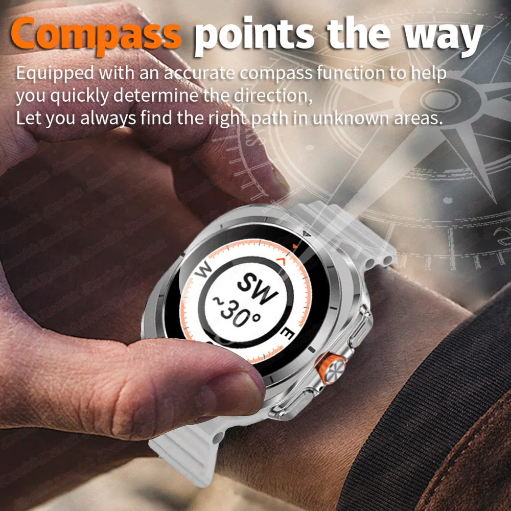 2025 New For Galaxy Watch7 GPS Smart Watch Men 4GB Memory Compass Record Video Playback Heart Rate Bluetooth Call Smartwatch