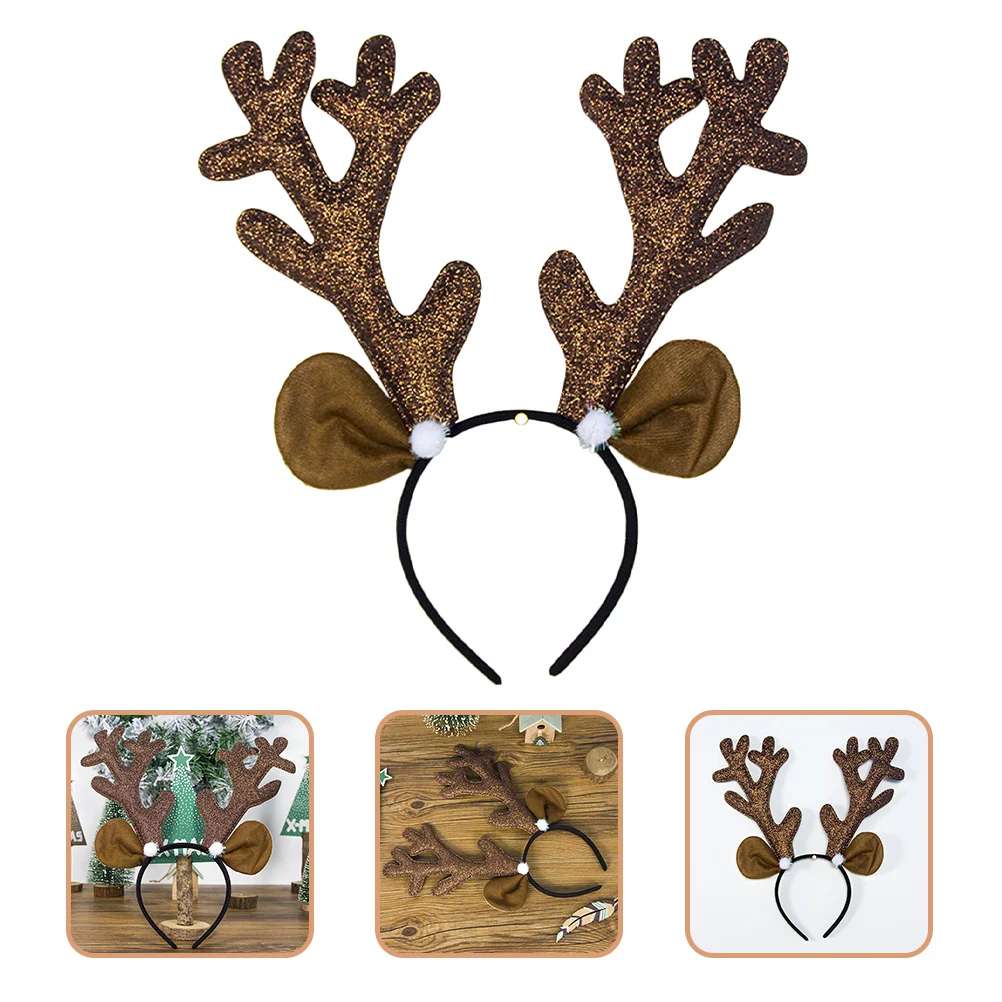 

2Pcs Deer Horn Hairbands Adorable Multi-Function Headbands Festival Carnival Party Cosplay Supplies Christmas Hair Accessories