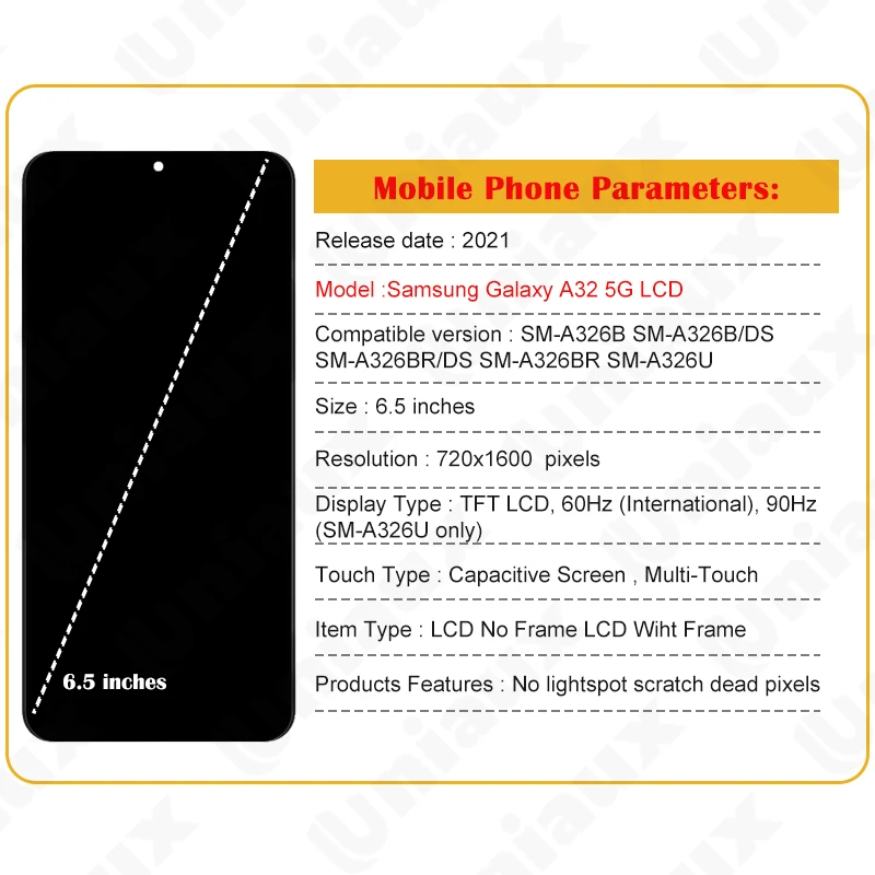 LCD Display For Samsung Galaxy A32 5G LCD A326B A326BR A326U Display Touch Screen Digitizer Assembly Replacement