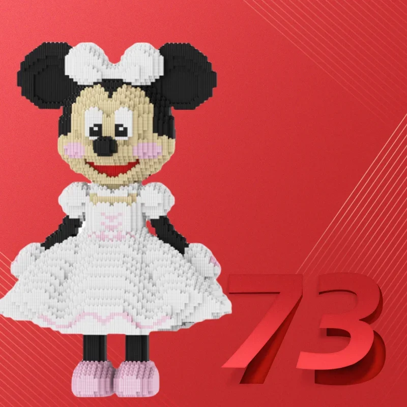 Disney Mickey e Minnie blocos de construção, Puzzle Assembly, ornamento criativo, casamento, presente do dia dos namorados para meninas