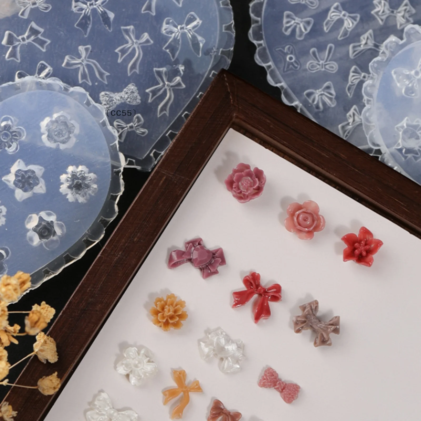 〔CC55〕Forma Silikonowa Serce Róża Kokarda Królik Motyl Forma do Paznokci Ozdoby do Paznokci DIY Design Płytka do Stemplowania Forma do Manicure