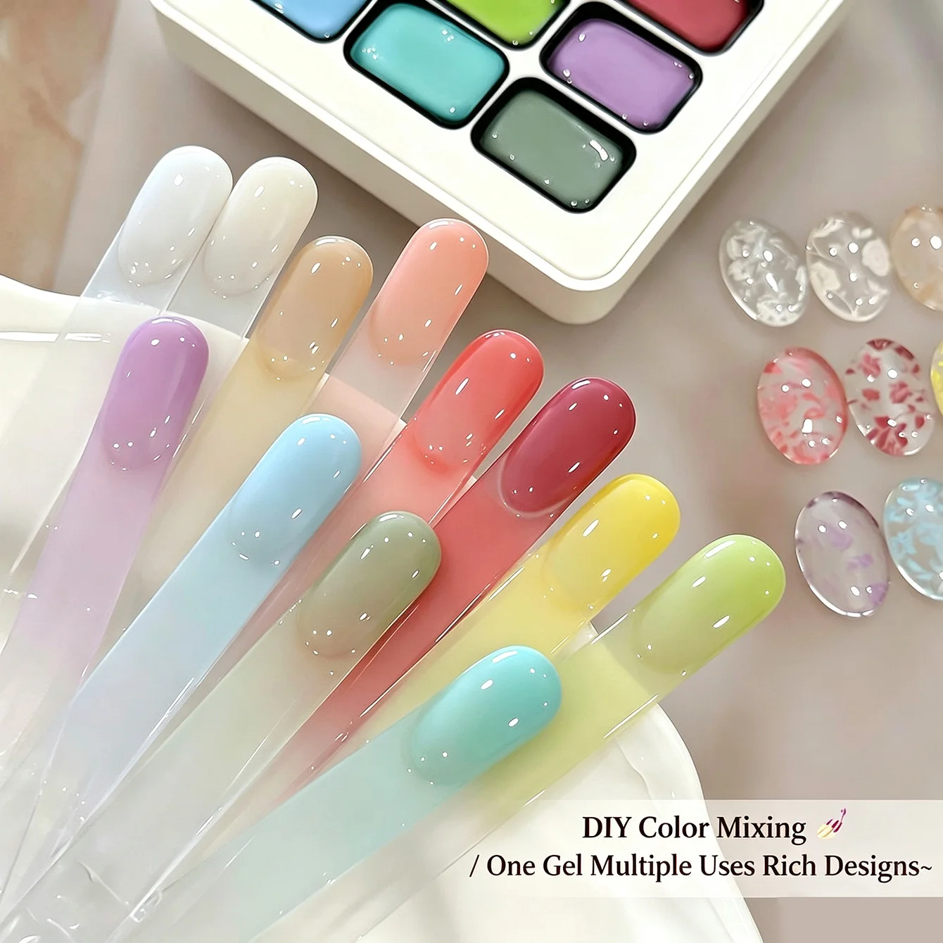 18-Fächer Bogen-Farbpalette Stempel-Gel 2026 Neuerscheinung, Hochsättigungs-Farbe Abwaschfreier Transfer-Malstift Farbverlauf-Gel-Lack – Detail 16