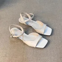 2026 Summer Women's Low Heel Sandals - Fashion Leather Material Suitable for Office Wear and Casual Outdoor Shoes Sizes 35 - 42 - Image 3