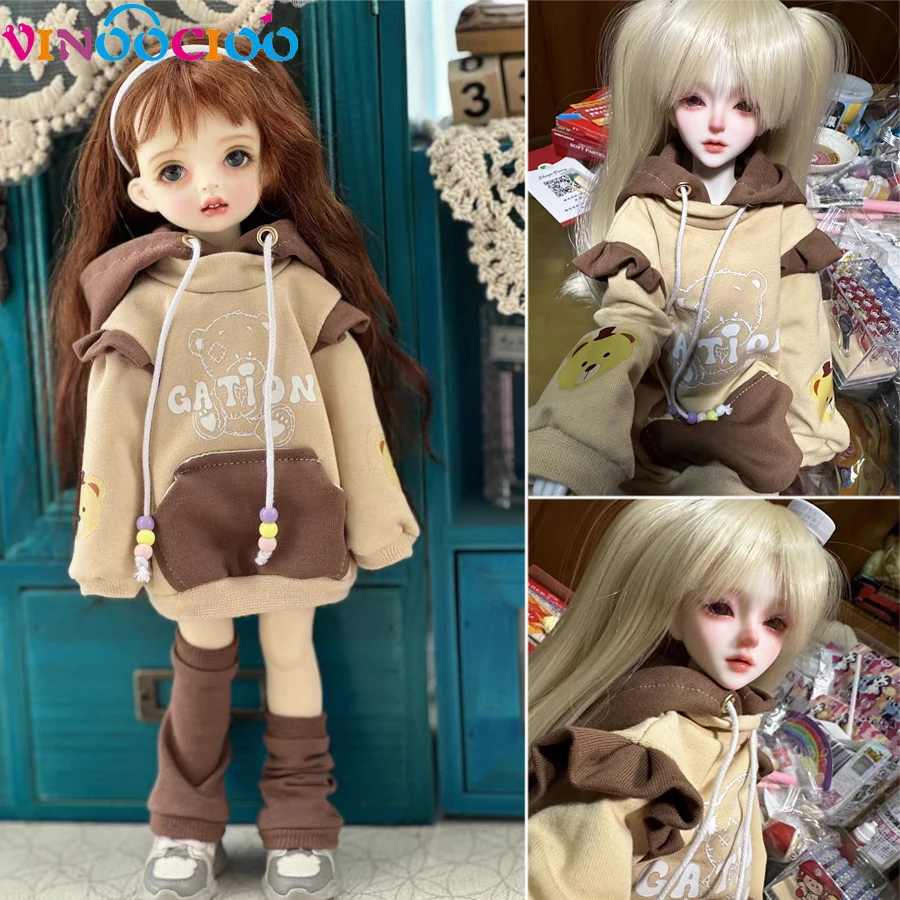 1/6 1/4 BJD Doll Clothes Cute Bear Sweater Jacket Leg Covers for Yosd, 30cm 45cm Bjd SD DD Doll Accessories