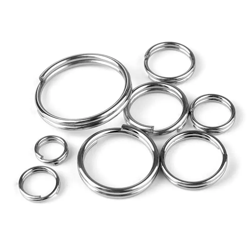 100pcs/lot 5-12mm Stainless Steel Open Double Jump Rings for DIY Key Double Split Ring Connectors For Jewelry Making Accessories