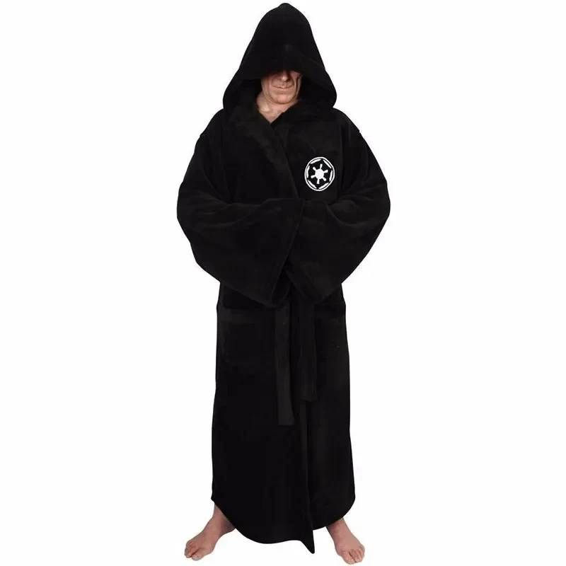2026 Bata de franela para hombre, con capucha, gruesa, estilo Jedi Empire, albornoz de invierno, bata larga de anime, ropa de casa para hombre VLL6Q