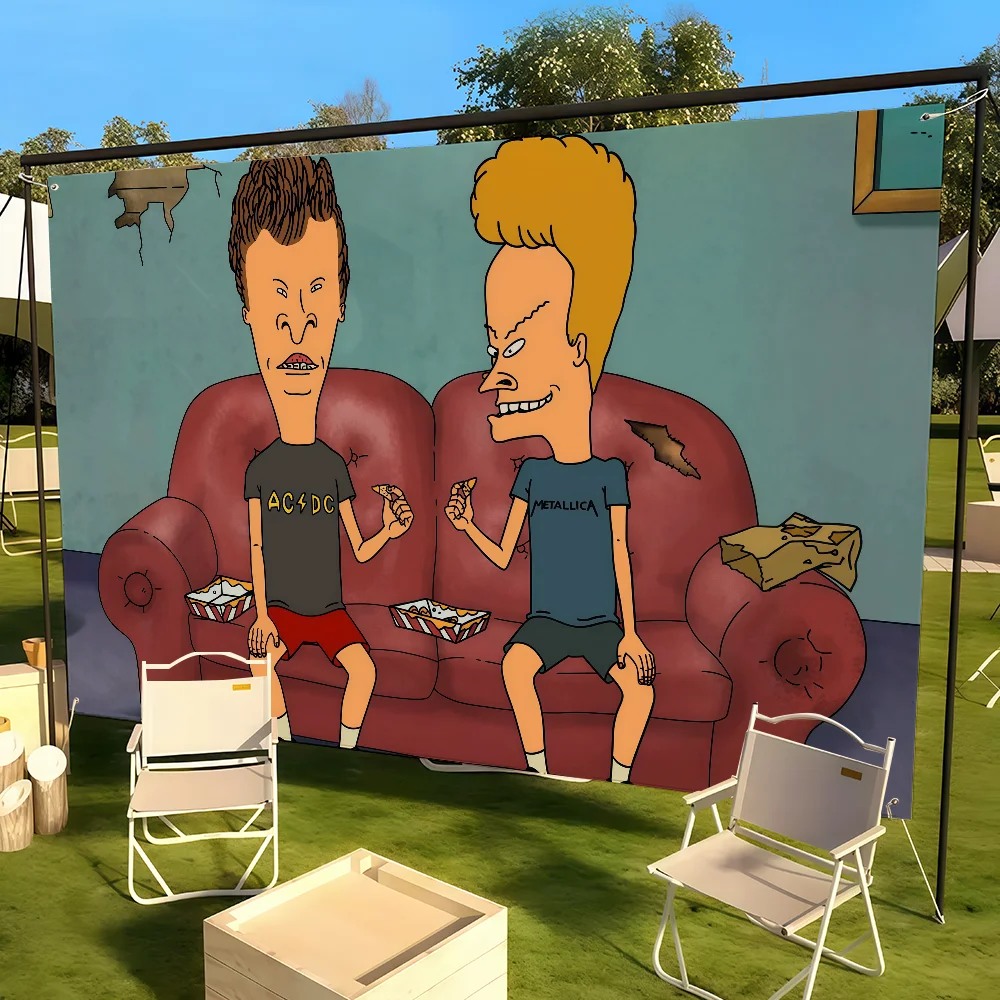 Cartoon Beavis and Butt-Head flag Custom Camping Garden Decor Party Backdrops Wall Art Family Gifts
