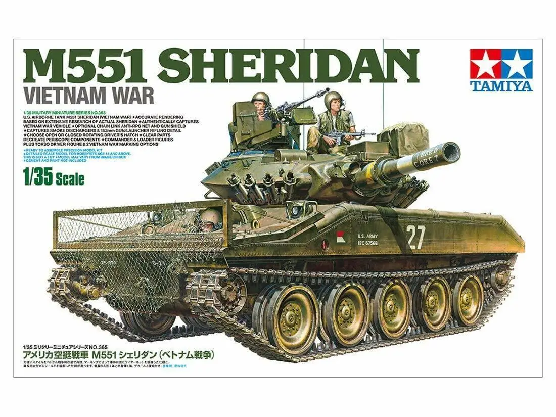 Tamiya 35365 1/35 M551 carro armato di ricognizione Sheridan modello di guerra del Vietnam