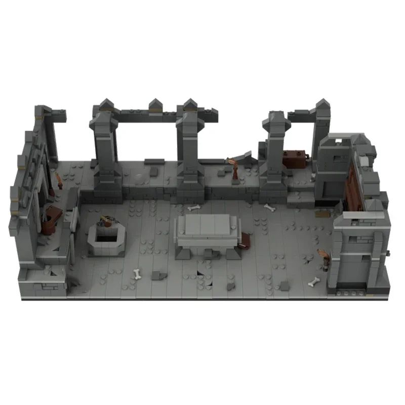 링 무비 모델 MOC 빌딩 브릭, 무서운 채굴 묘지 기술, 모듈식 블록 선물, 크리스마스 장난감, DIY 세트 조립