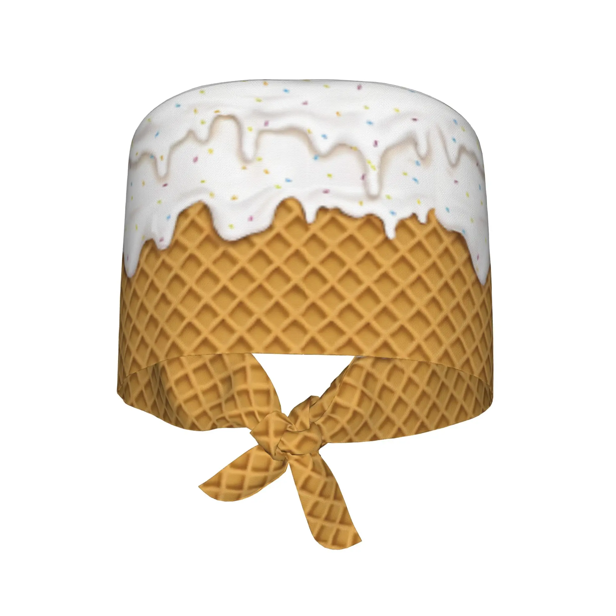 Gorra de trabajo con estampado de chocolate derretido y helado de vainilla, ajustable, a la moda, para múltiples escenarios