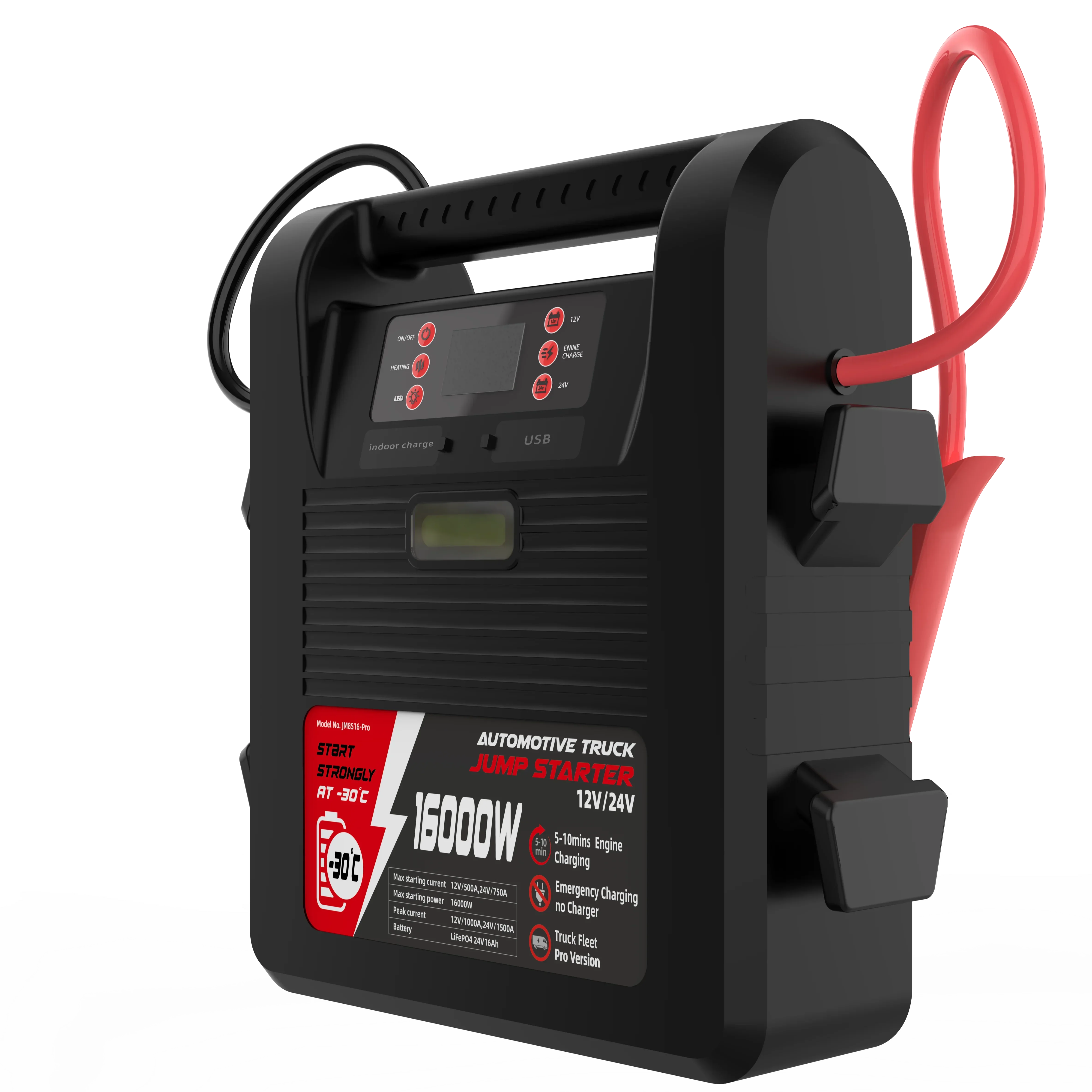 

Heavy Duty Ultra-Fast Charging 24Volt Car Jump Starter For Trucks Hay Mower Tank Tractors Construction Vehicle
