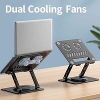 360 ° Rotatable Cooling Fan Laptop Bracket Foldable Adjustable Notebook Cooler Base Stand Heat Dissipation Portable