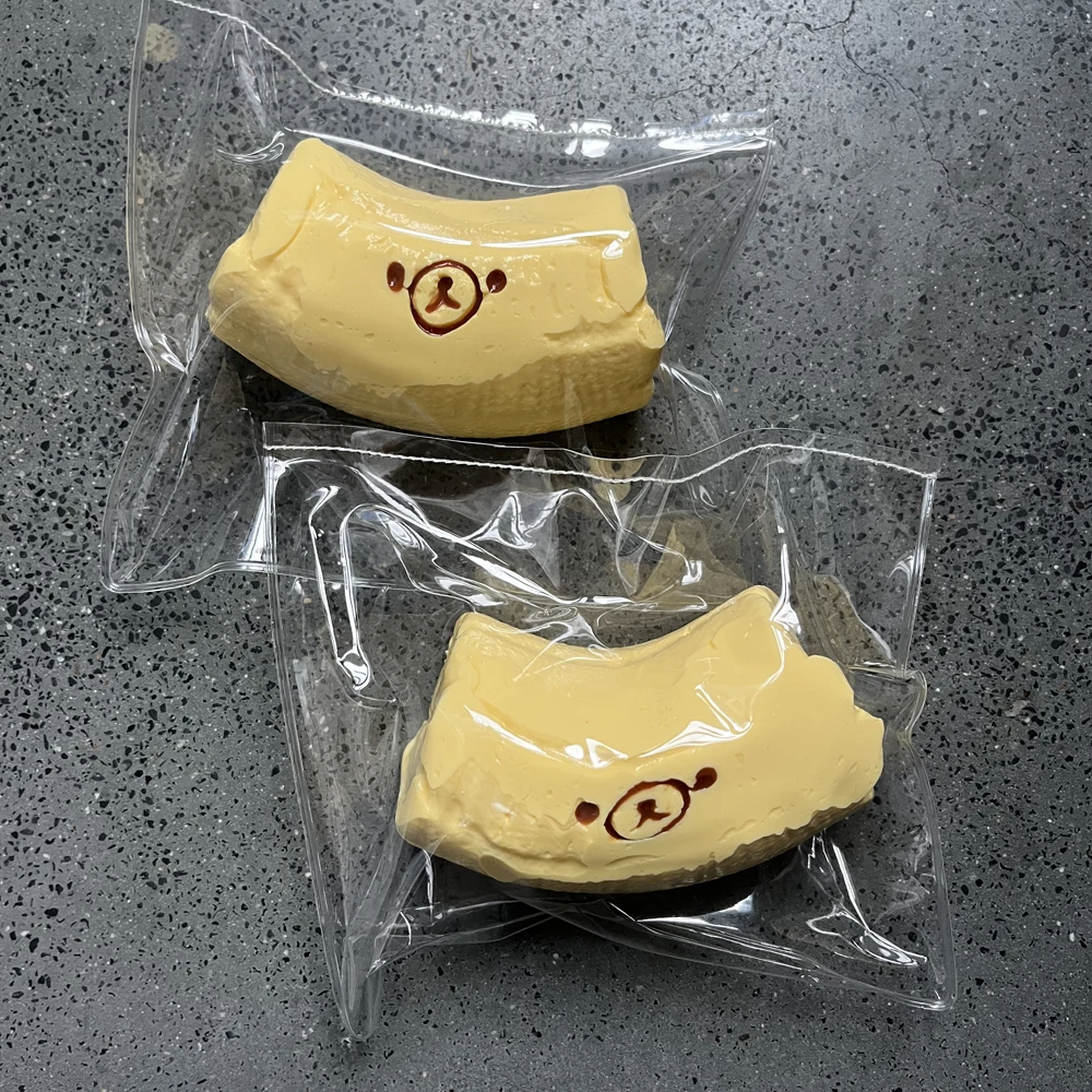 Handmade Squishy With BUTTER Texture Banana Bear Shaped to Relieve Stress Tool for Adults  Kids Party Favors Birthday Party Gift