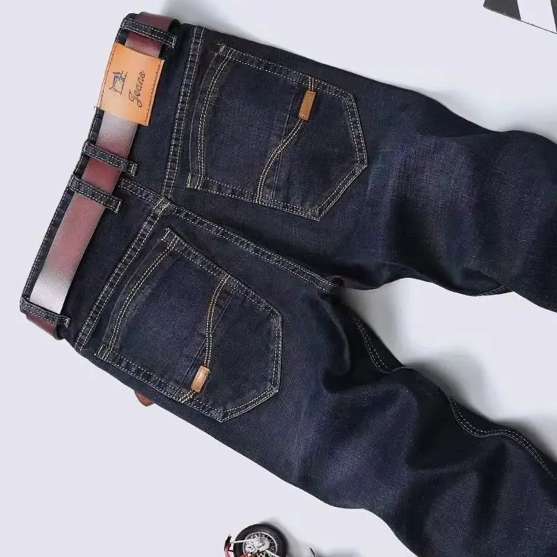 2024 neue Frühjahr Mode männer Jeans Business Casual Stretch Gerade Denim Hosen Klassische Alle Spiel Männliche Marke Kleidung