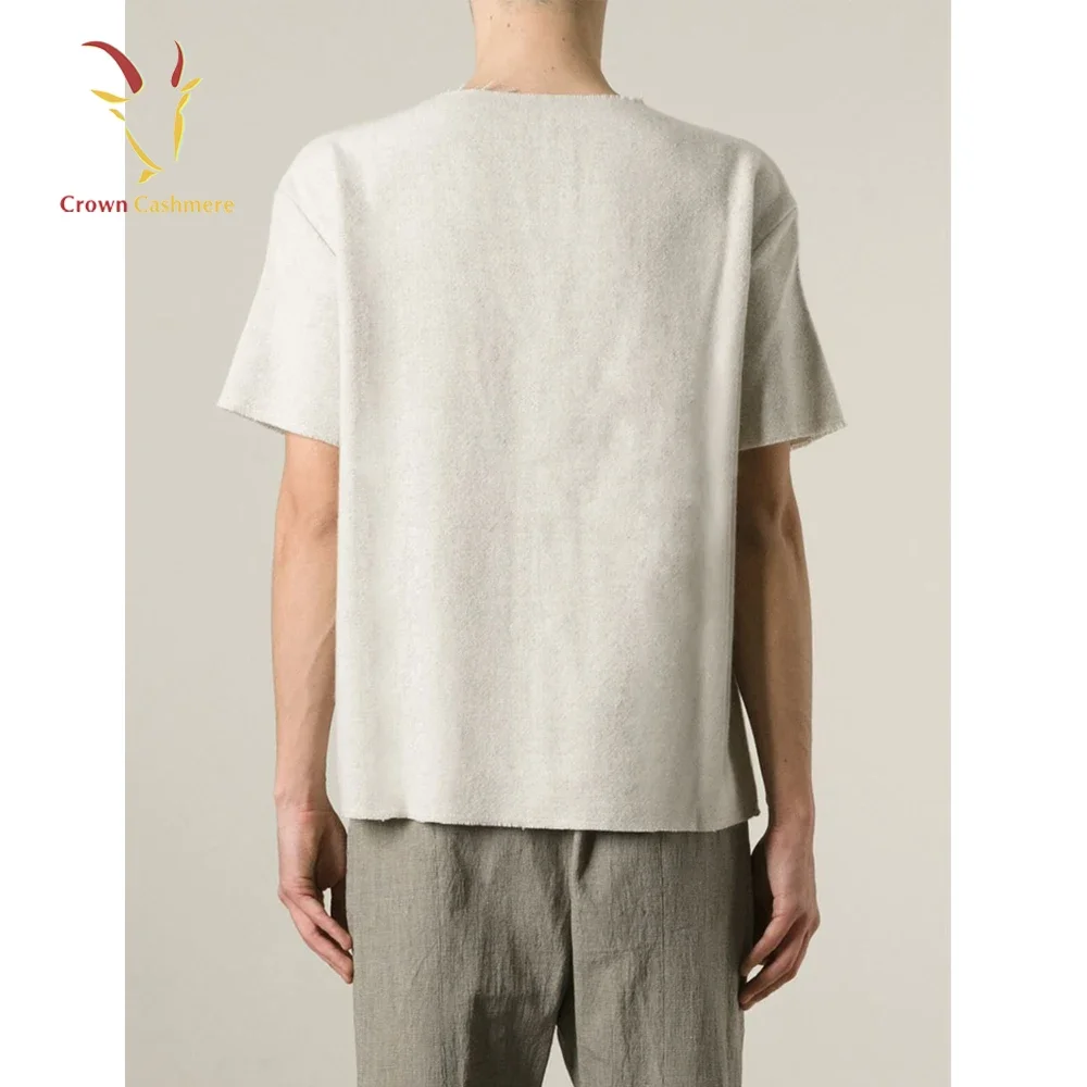 Men's Cashmere/silk Blended Sweater With Short Sleeves