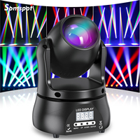 Somspot 60W RGBW Moving Head Light Beam DMX Stage Effect Lighting Projector for DJ Disco Party Christmas Club Wedding Birthday