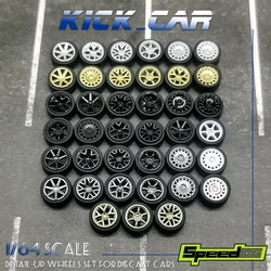 SCG 1/64 ABS Wheels with RubberTires Type Modified Parts Diameter 10mm For Racing Vehicle Toy Model Car Hotwheels Tomica