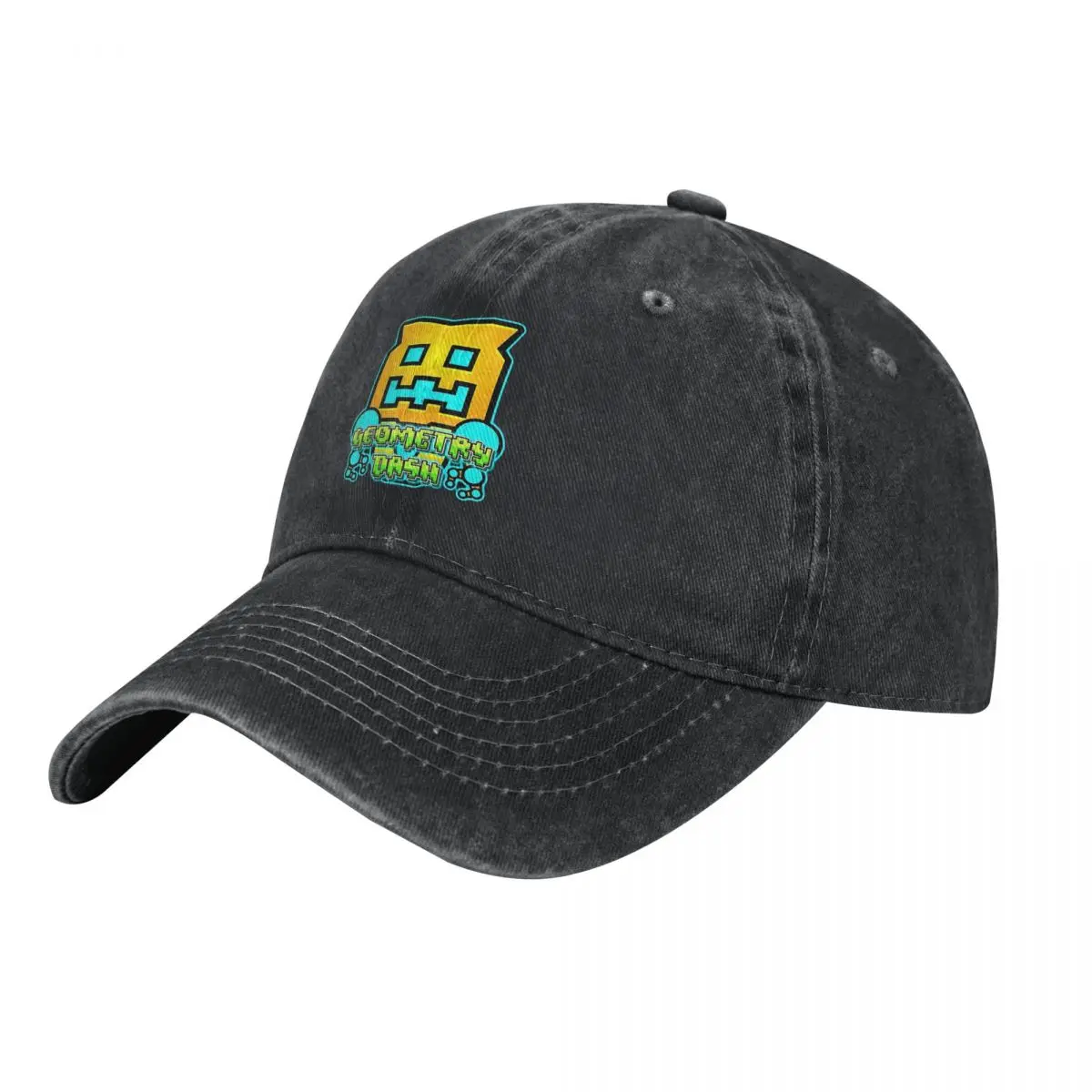 Video Game Geometry Dash  Baseball Caps Fashion Washed Denim Hats Outdoor Streetwear Baseball Cowboy Hat for Men Women