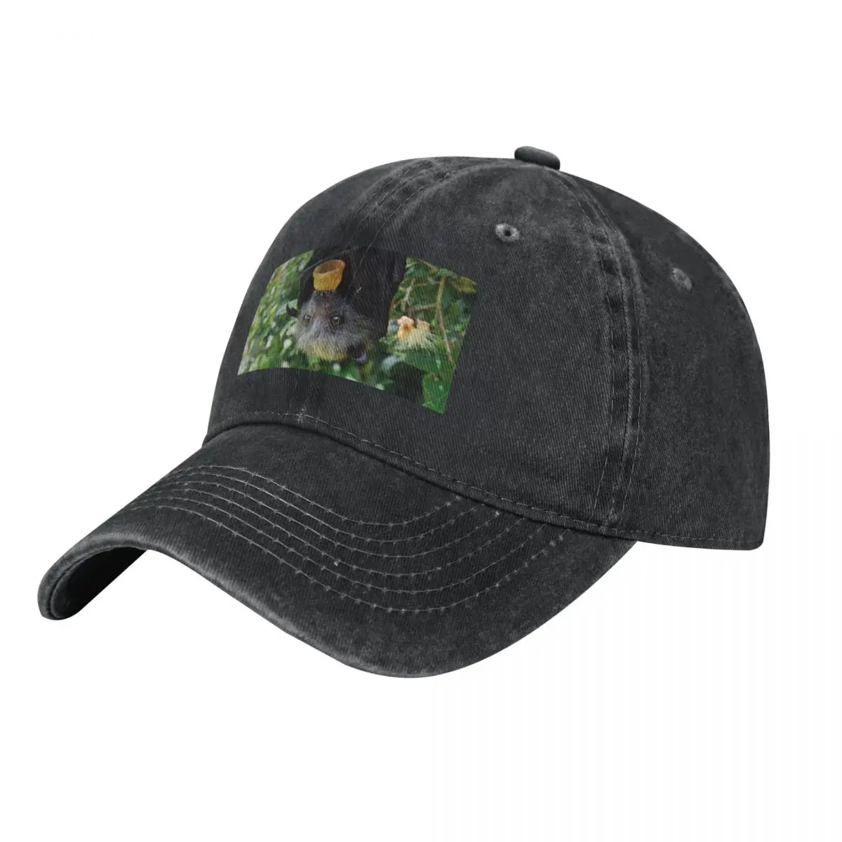 Batzilla - Rescued flying fox bat in tree with pacifier Baseball Cap dad hat Kids Hat Women Men's