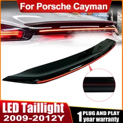 Through Tail Lights For Porsche 718 Cayman Boxster 2016-2023 Modified LED Rear Flowing Taillight Auto Middle Lamp Bar Accessory