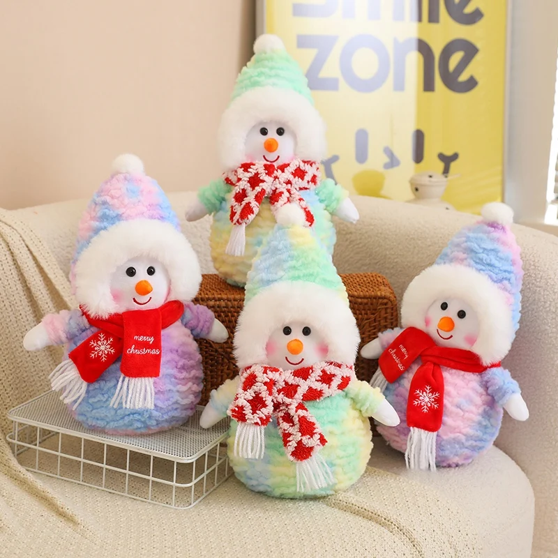 

Christmas Snowman Plush Doll Cute and Fun Creative Design Comforts and Accompanies