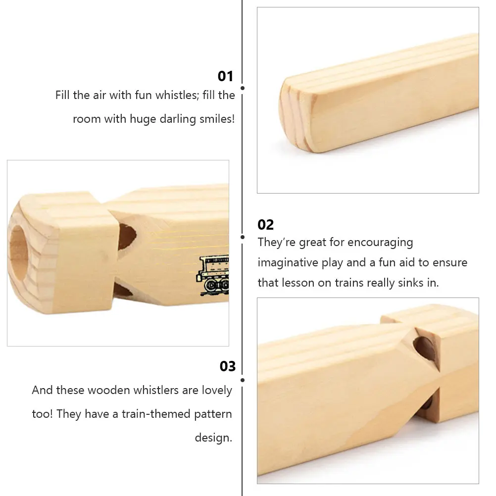 

1pc Wooden For Toddler Kids Party Favor Noisemaker With Train Pattern Wood Whistle Kids Train Whistle Toy For Toddler