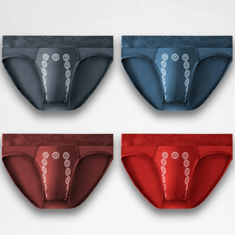 

5PCS Men's summer thin and sexy briefs, negative ion antibacterial, comfortable and breathable, low-waist short pants with slits